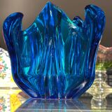 Vintage Cobalt Blue Glass Vase by Jacques – Edelweiss Label, 1970s