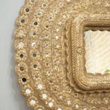 Oval carved wooden mirror 150x101cm