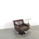 Brown leather swivel chair