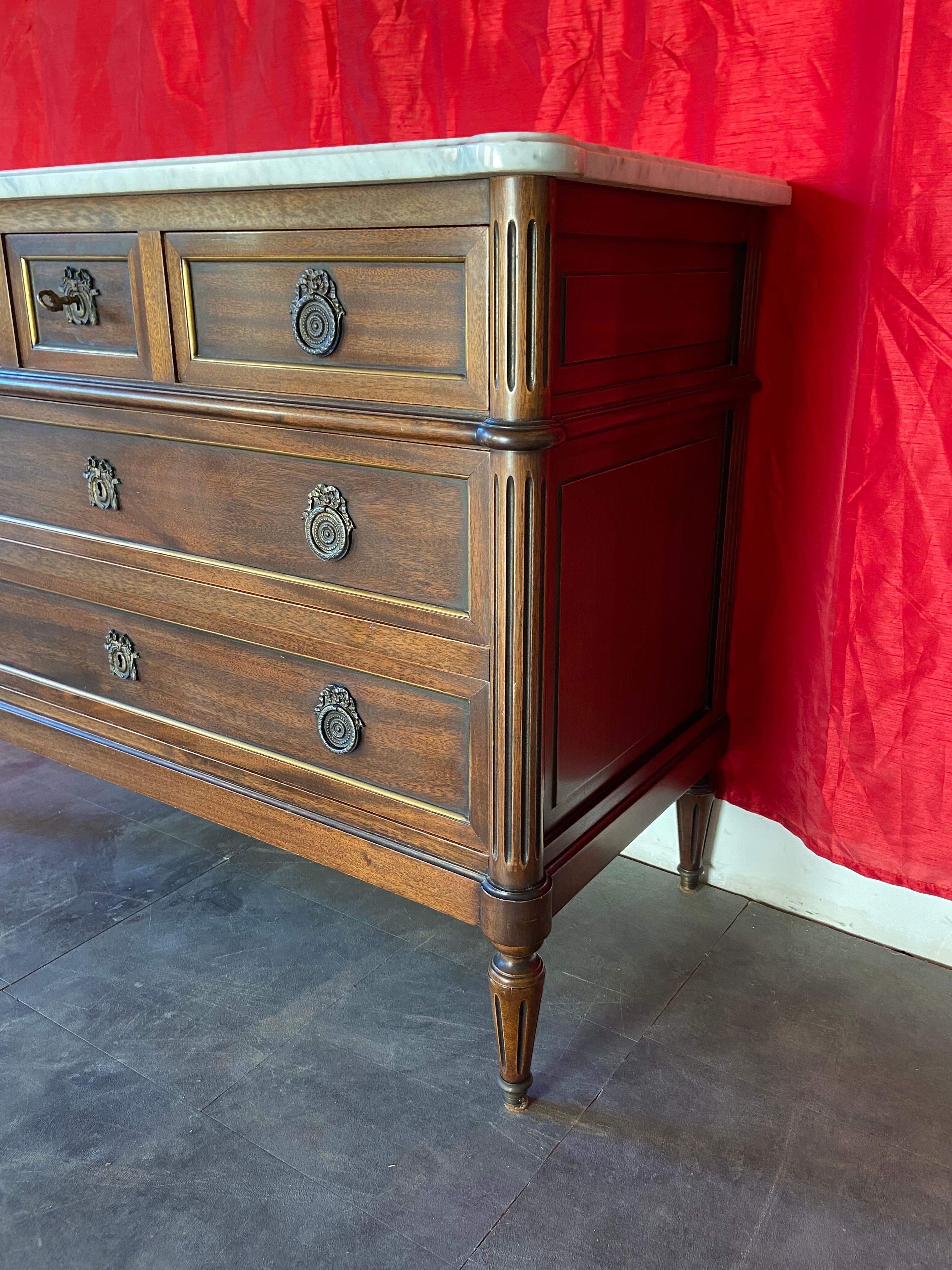 Mahogany chest of drawers Louis XVI 1950