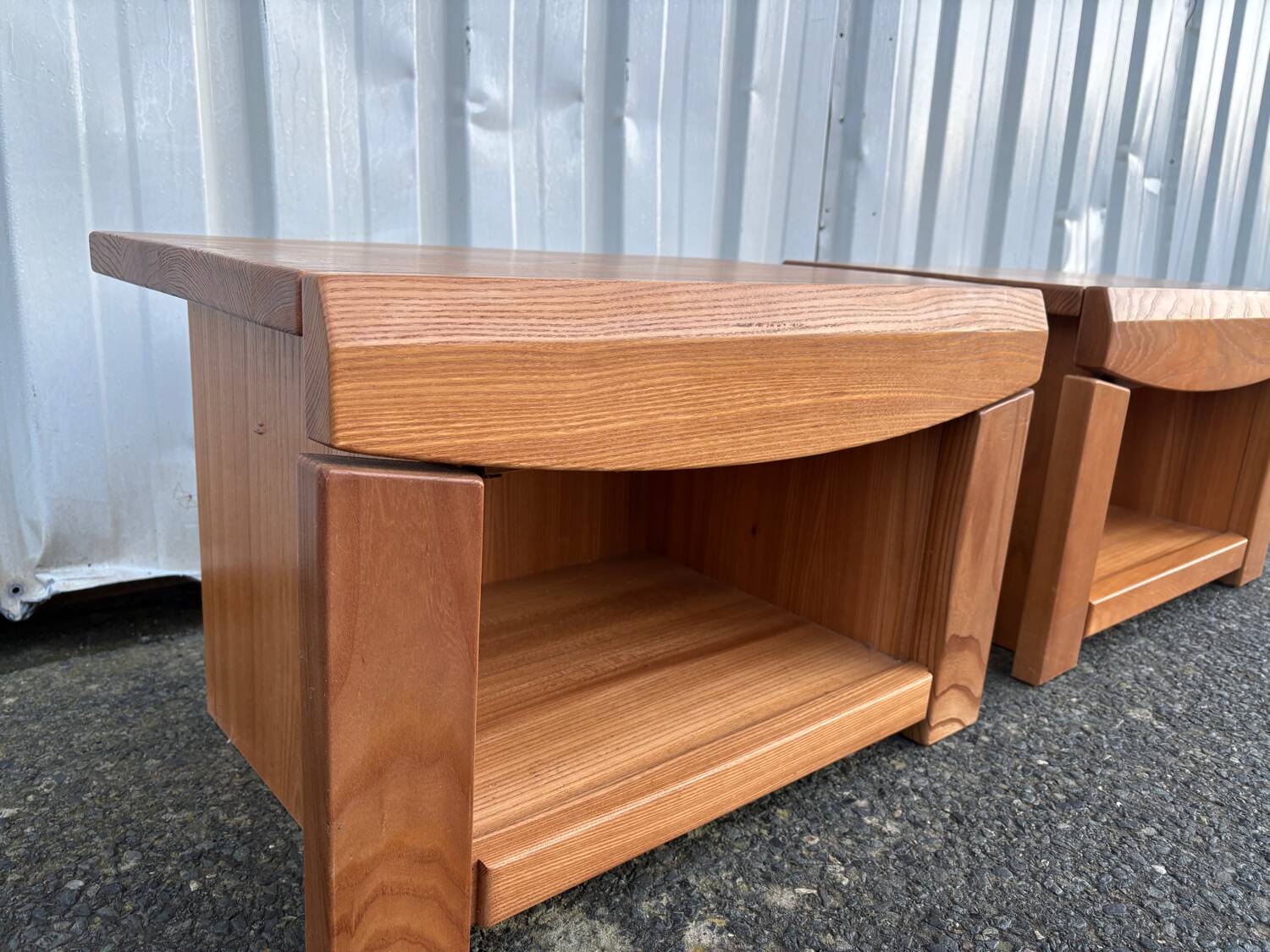 Pair of vintage wooden bedside tables – 1970s/80s