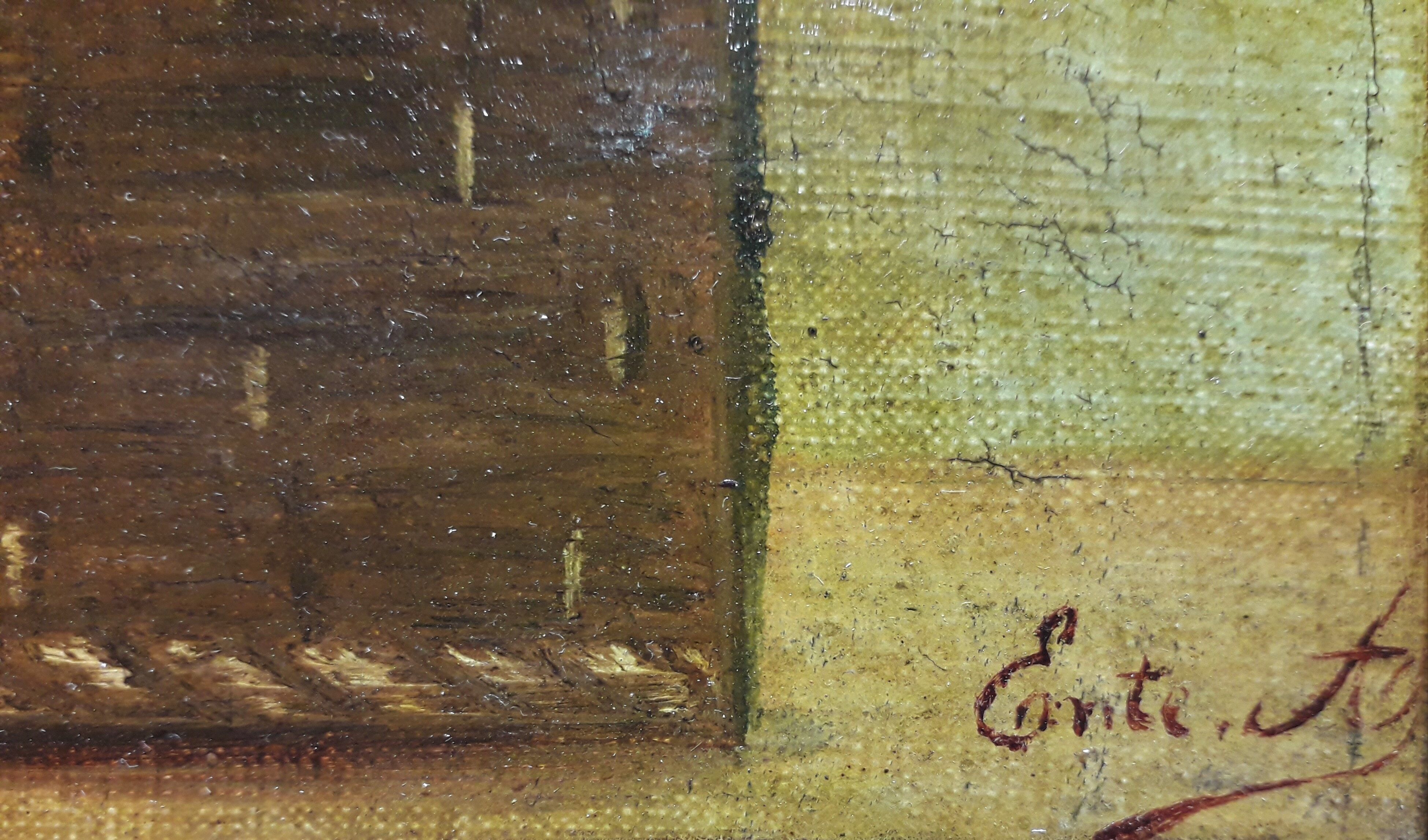 Basket of flowers oil on canvas