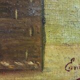 Basket of flowers oil on canvas