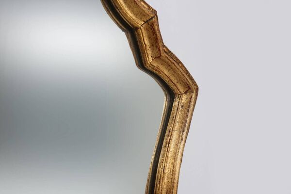 Miroir de style rococo-baroque français en bois avec cadre doré