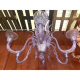 Contemporary Wisteria "Glicine" Murano Style Glass Leaf Chandelier