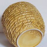 Vintage “rope” slip ceramic planter