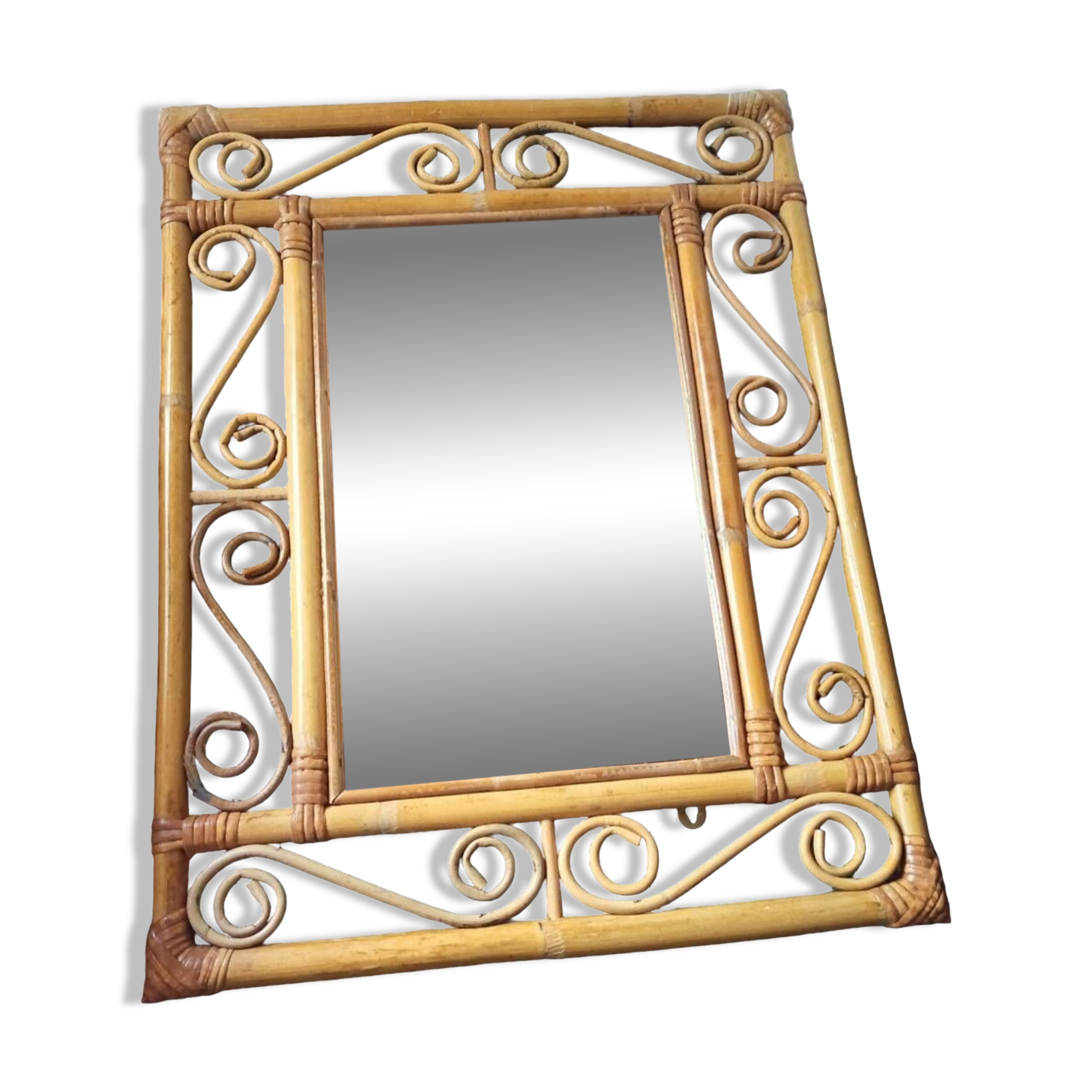 Vintage bamboo mirror