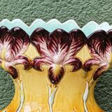 Art Nouveau slipware vase, iris