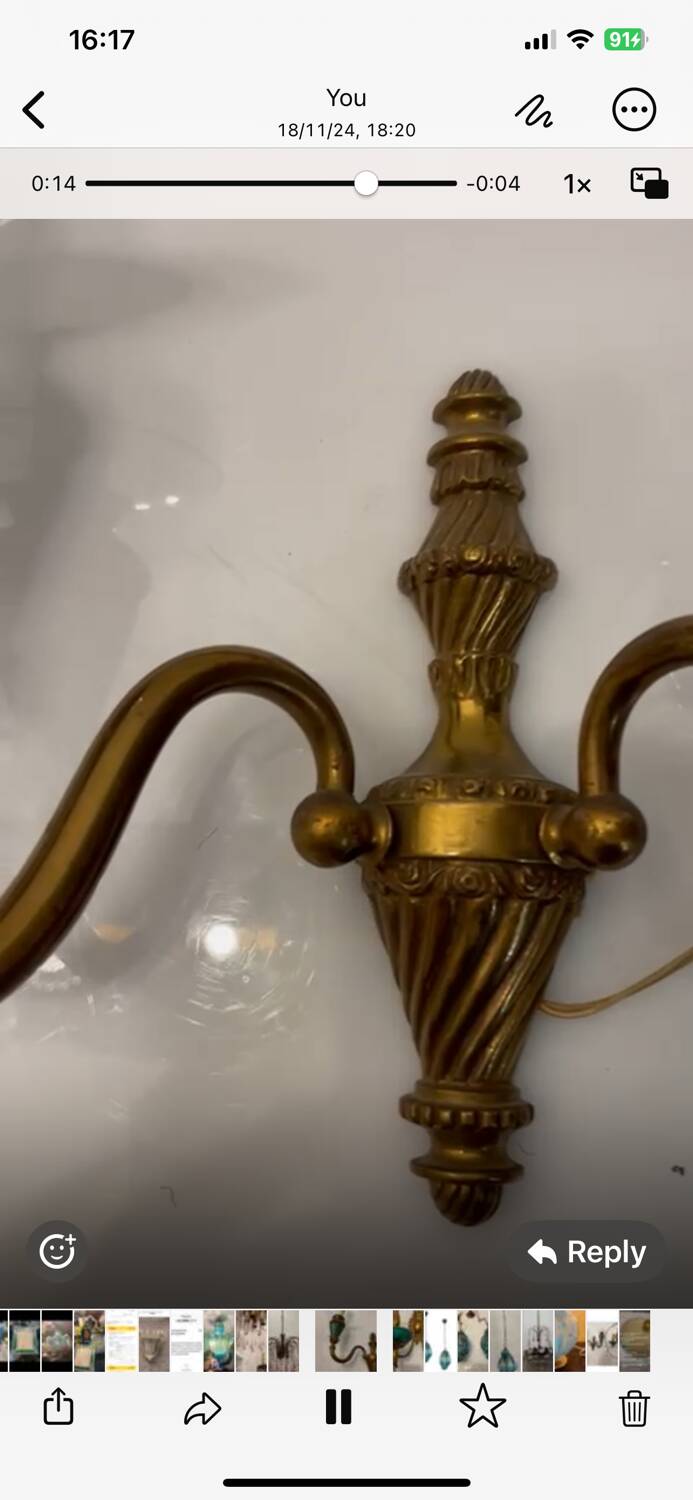 Bronze Ceramic Sconces Set of 2 1950’s