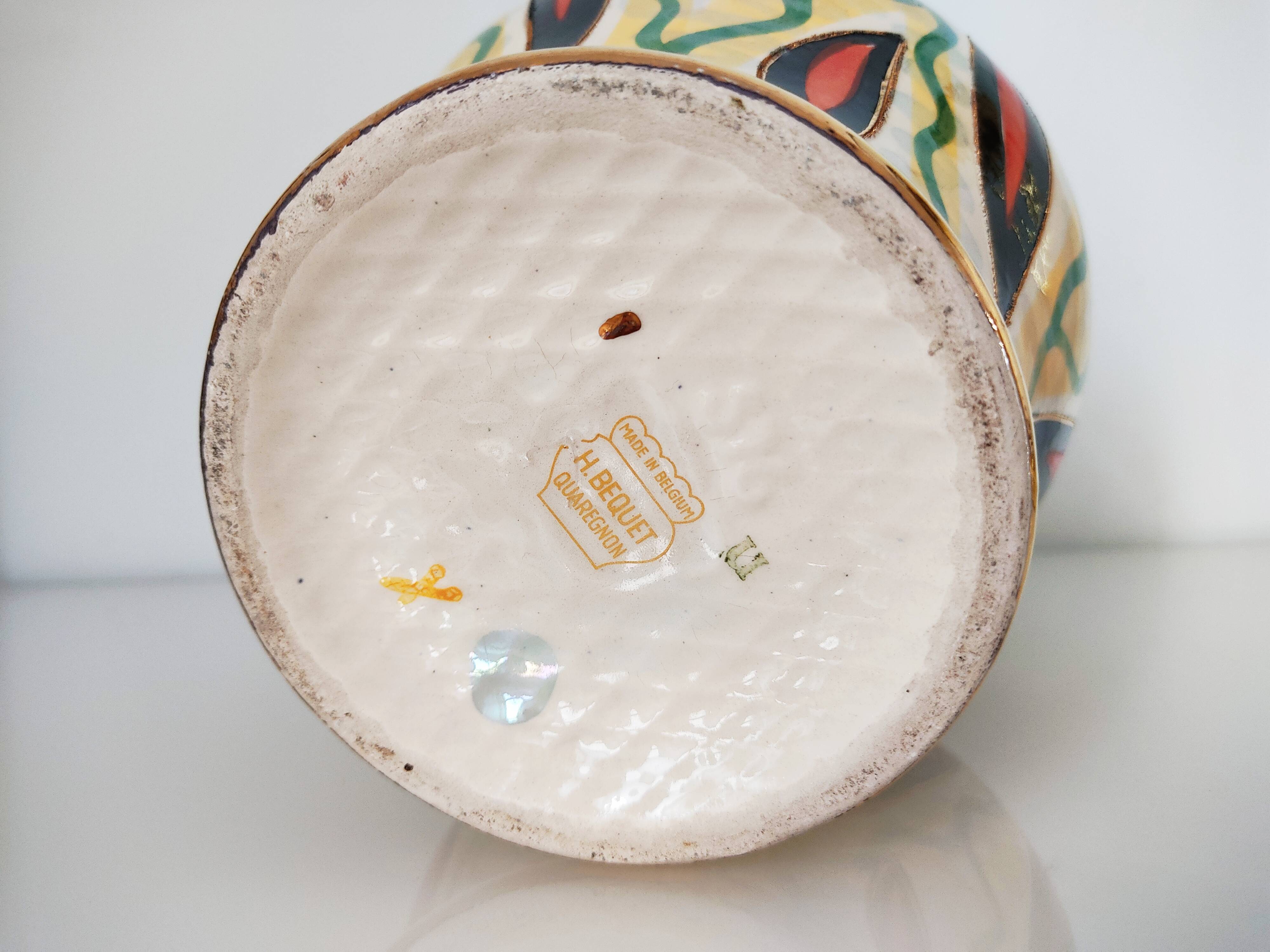 Hubert Bequet vase in earthenware