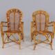 2 bamboo armchairs "wicker chairs"