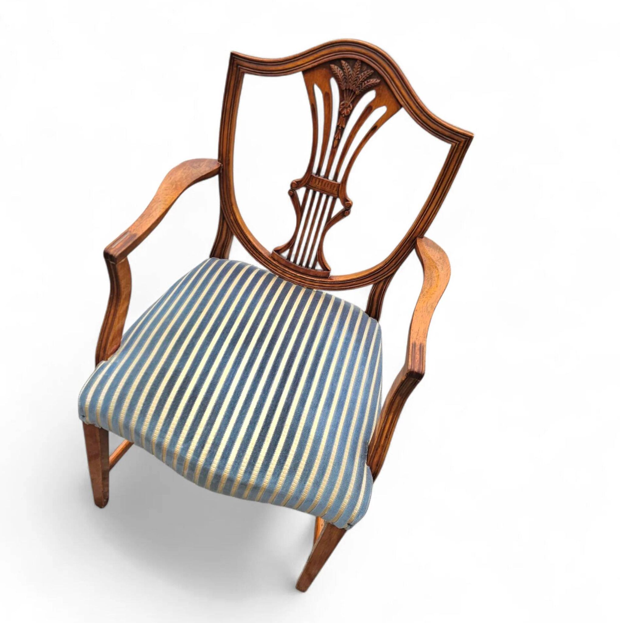 6 x English mahogany Hepplewhite chairs / 1920s