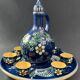 Alsace terracotta liqueur service carafe tray 6 glasses