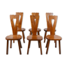 Vintage oak brutalist chairs, 1960s