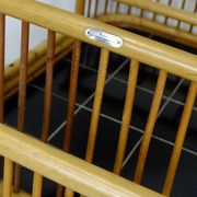 1950s mid century trolley serving cart bamboo wicker black formica