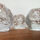 Bougeoirs Vintage Boule de Neige en Verre Suédois par Ann Wärff pour Kosta Boda, Lot de 3