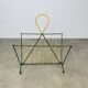 50s metal magazine rack with scoubidou