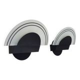 Pair of vintage Italian design metal wall lights from the 80s