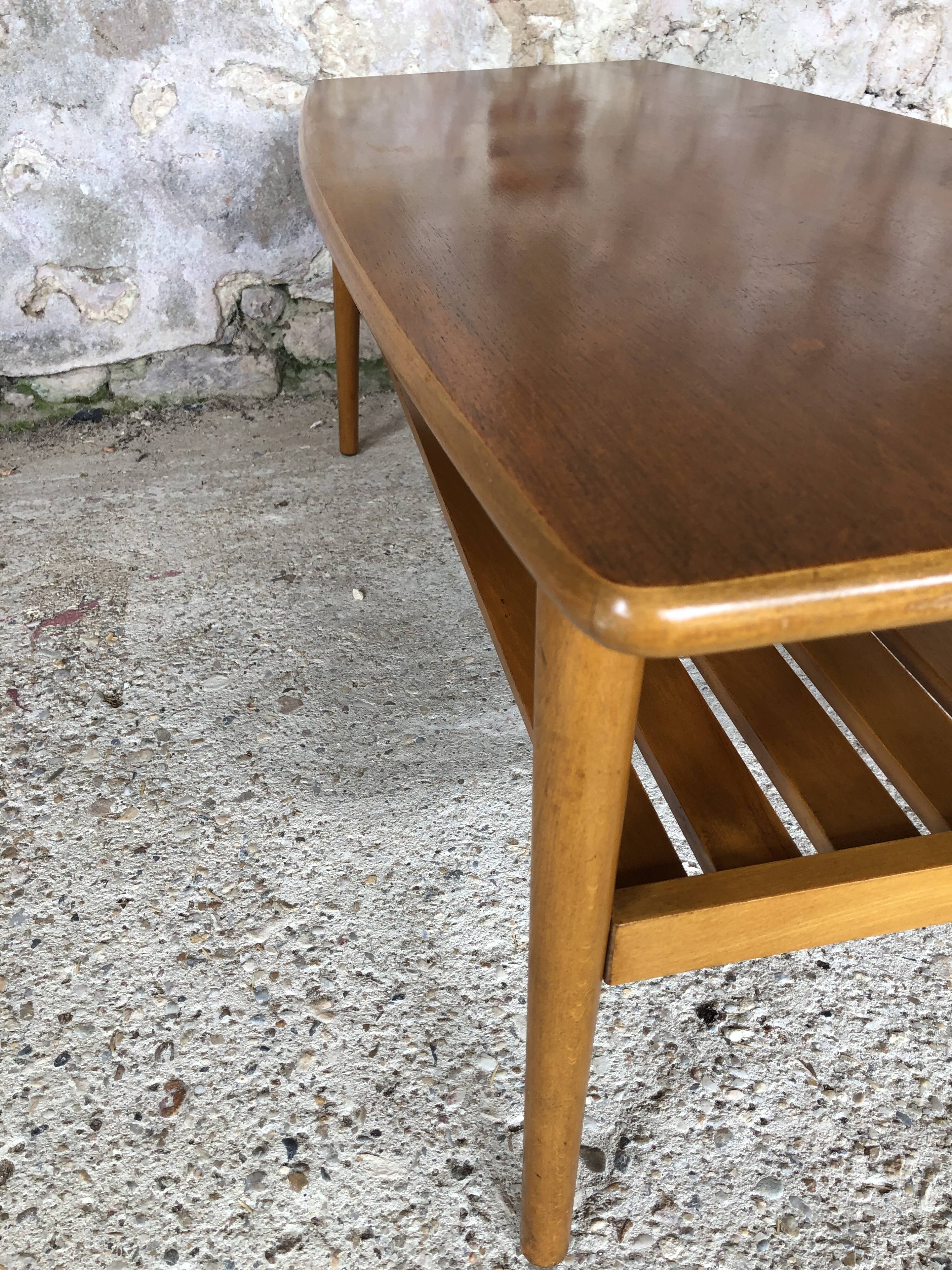 Scandinavian teak coffee table in the 70s