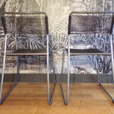 Pair of scoubidou vintage shredded chairs