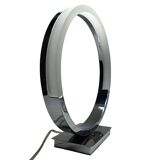 Lampe de table moderniste européenne des années 1990 – design élégant en chrome et led