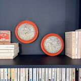 Pair of 70's wall lights in cut glass.