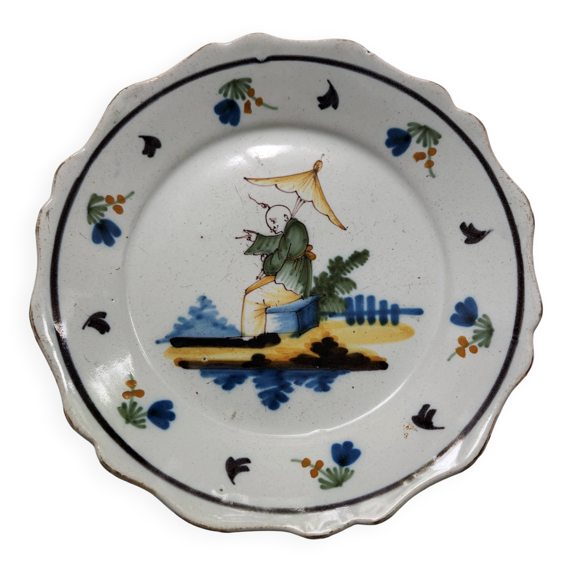 Antique Nevers faience plate