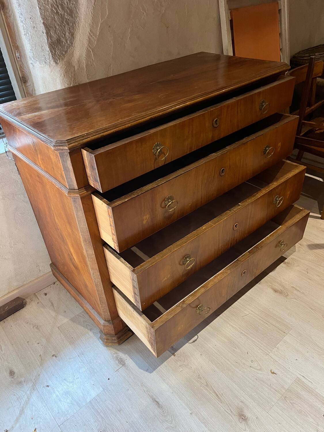 Antique walnut chest of drawers