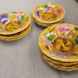 Salad bowl and barbotine cups