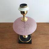 Vintage ceramic lamp brass and pink glass ball