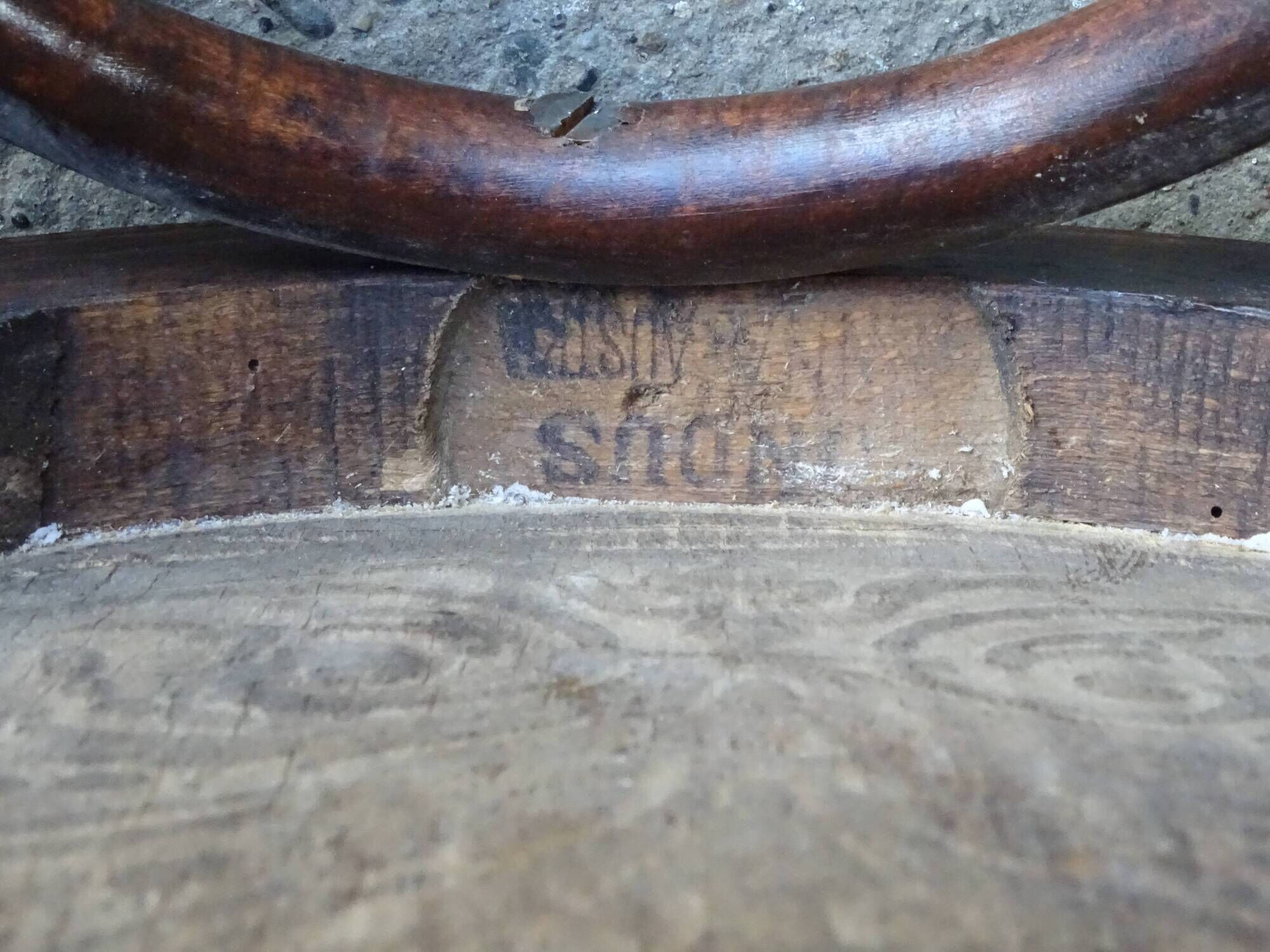 Mundus bistrot chair no.264 and a half, wooden seat 1910