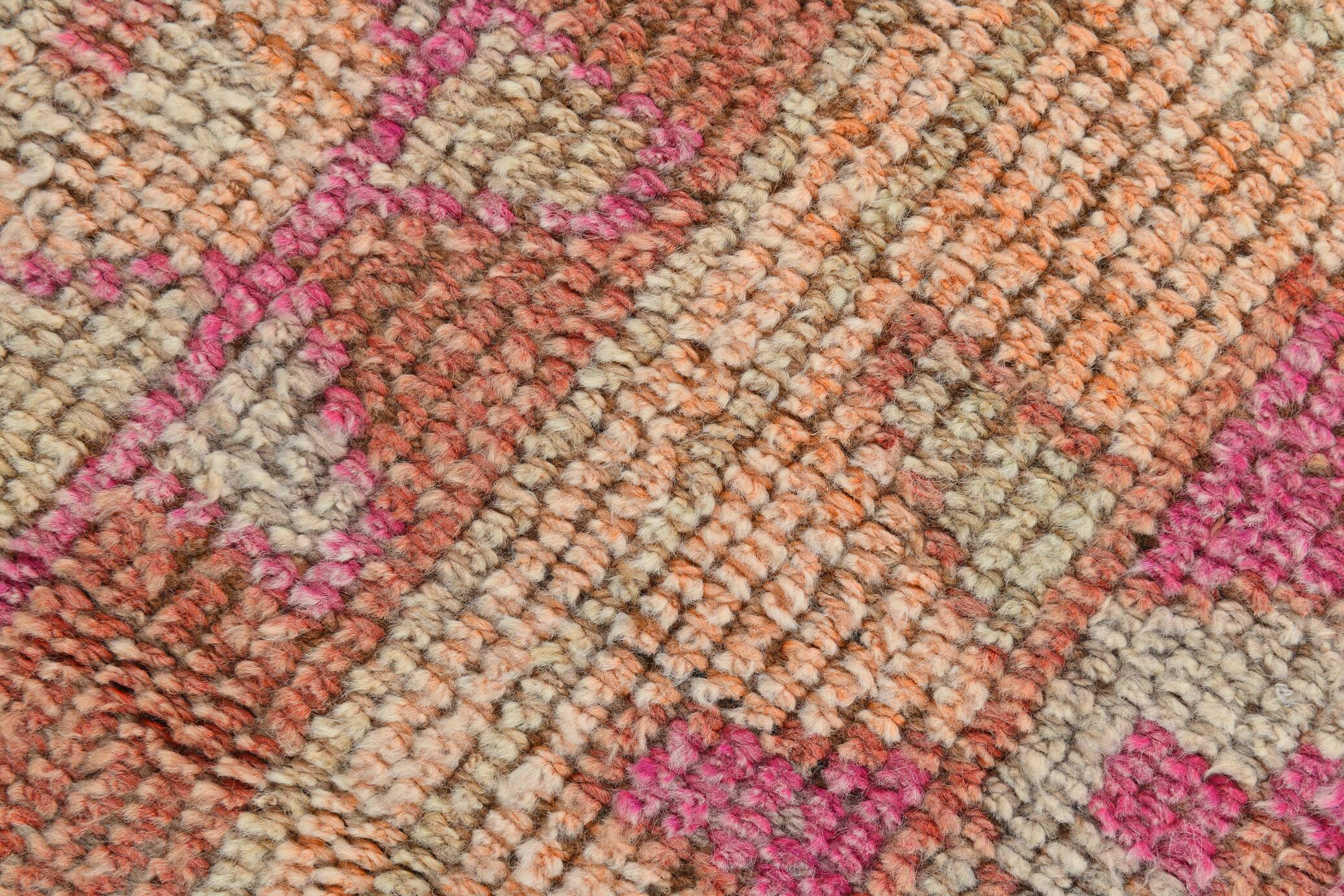 Pink & Orange Vintage Turkish Runner Rug, 103x326Cm