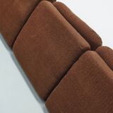 Vintage Brown German 3-seat Modular Design Sofa Boucle, 1970s