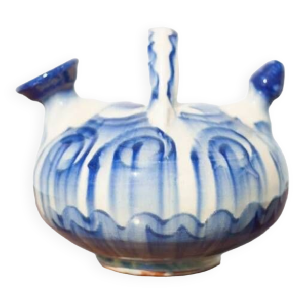 Pichet Chevrette en terre cuite émaillé, gargoulette terre cuite, poterie art populaire, déco