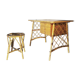 Louis Sognot desk and his stool, in rattan, 1960