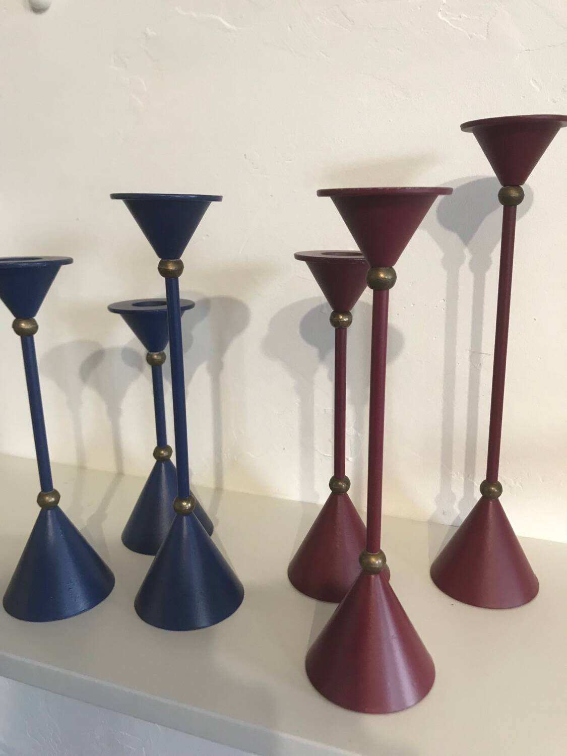 Vintage memphis design candle holders