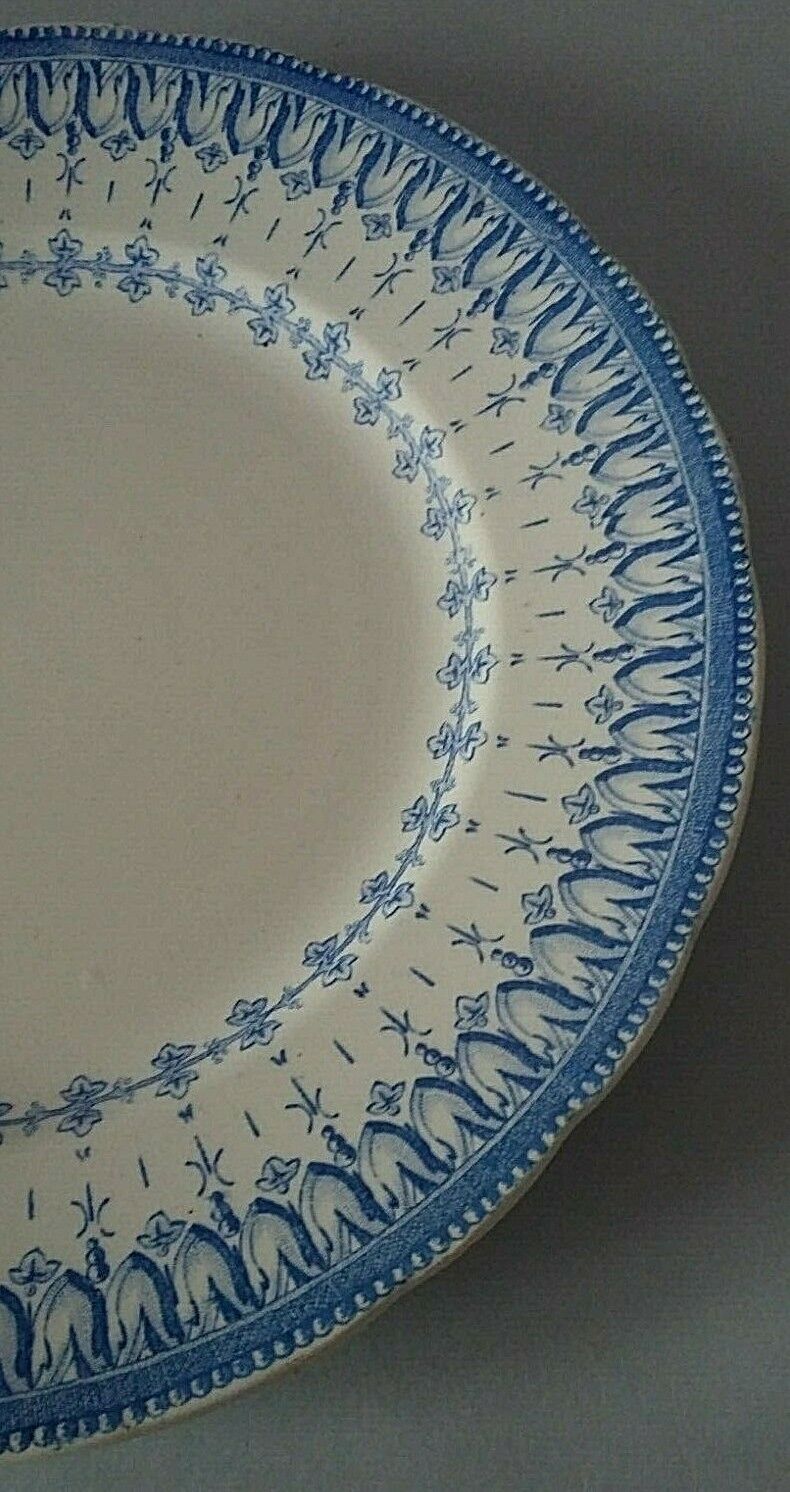 Old plate creil earthenware and Montereau model Flora rockery