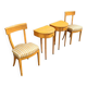 Matching cherry wood / Biedermeier chairs / sidetables set / tripot console table