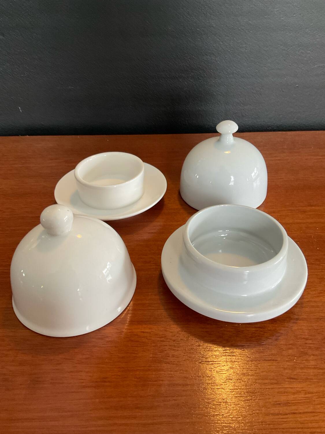 Two vintage porcelain butter dishes