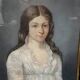 Old pastel portrait on canvas of a young noble, signed and dated 1899 on the back, gilt frame.