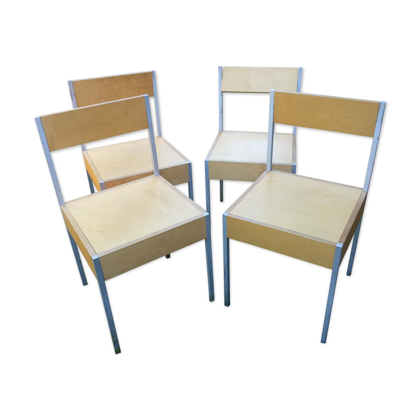 Série de 4 chaises suisse 1980