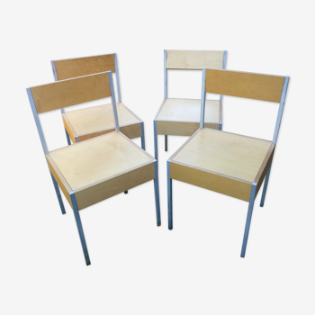 Set of 4 chairs Swiss 1980