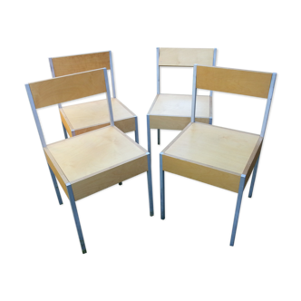 Set of 4 chairs Swiss 1980