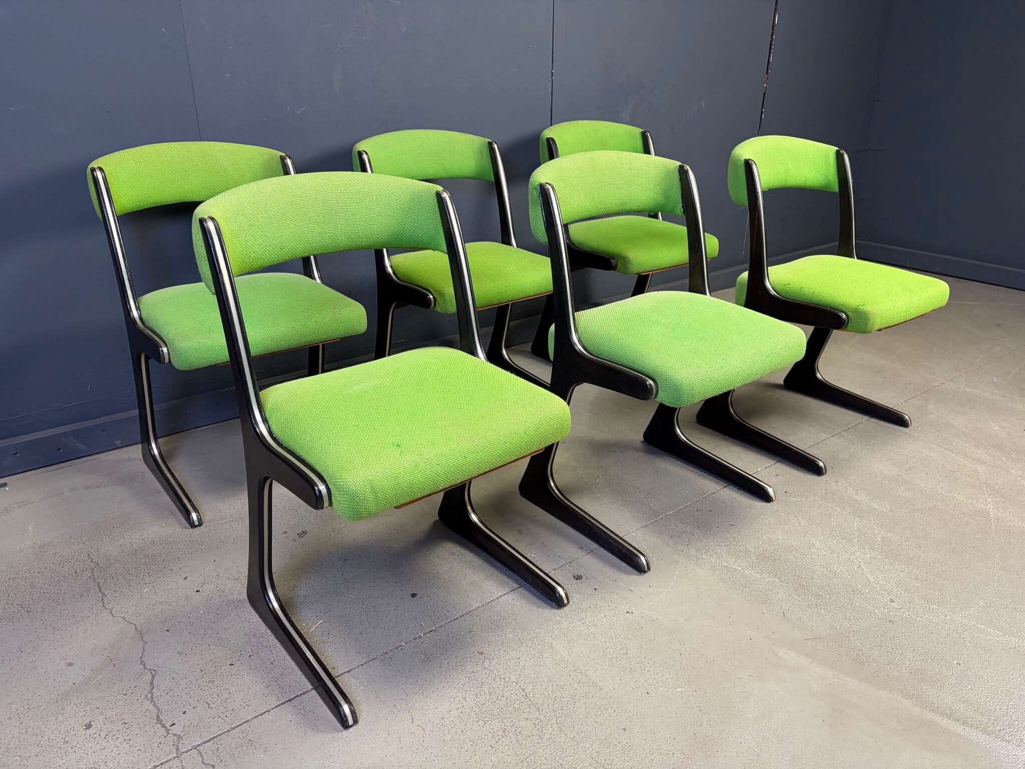 Set of 6 Kangaroo chairs by Emile Baumann, 1960s