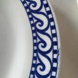 Set of 4 vintage navy blue soup plates