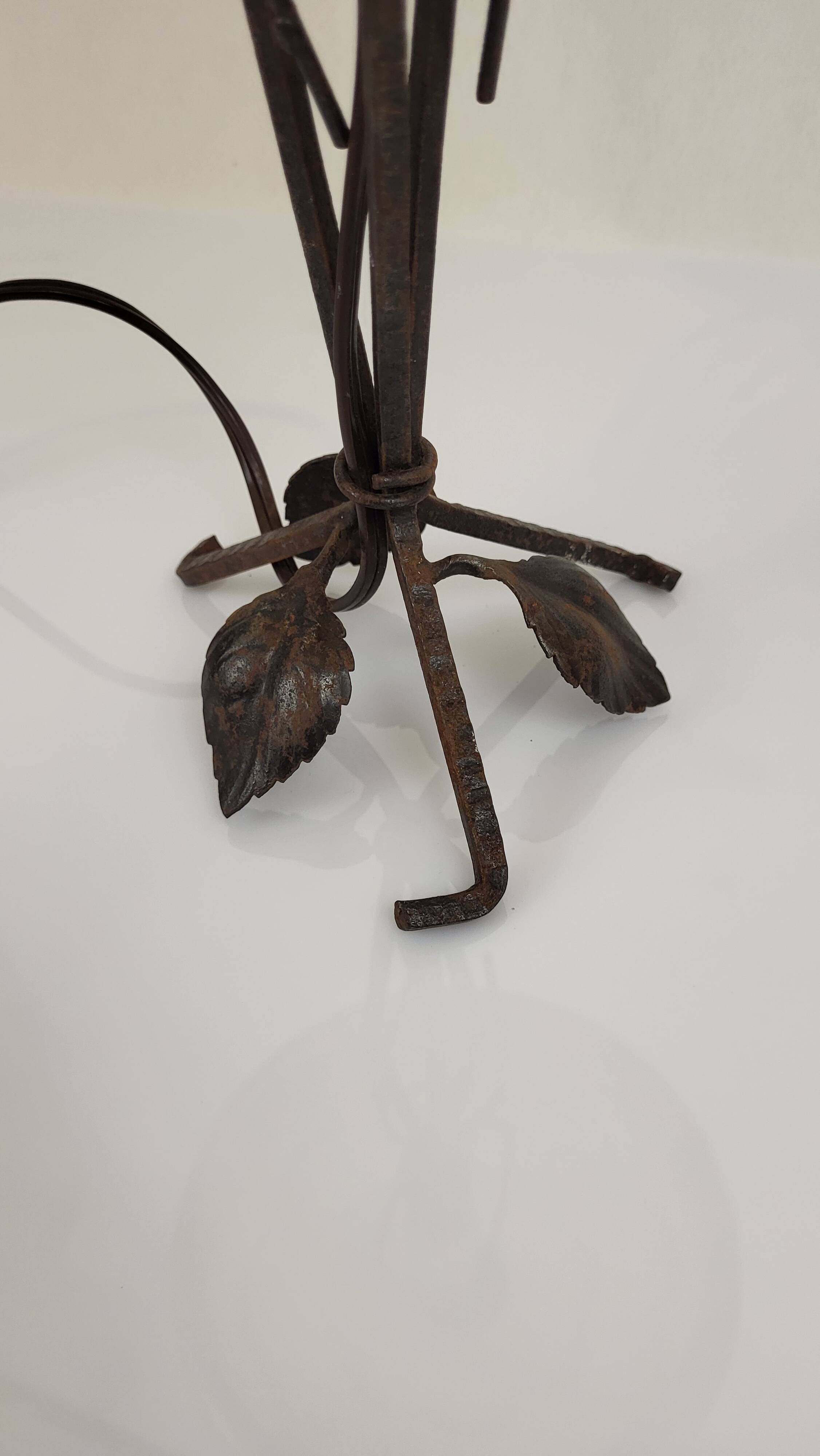 Art Nouveau wrought iron lamp