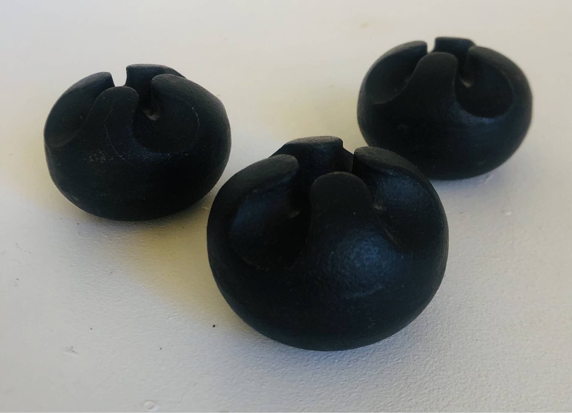 Set of 3 Danish cast iron candle holders by Christer Holmgren.