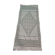 Traditional white and green carpet handmade in pure wool