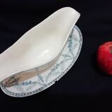Creil and montereau sauce dish on porcelain sleeper signed, 19th century