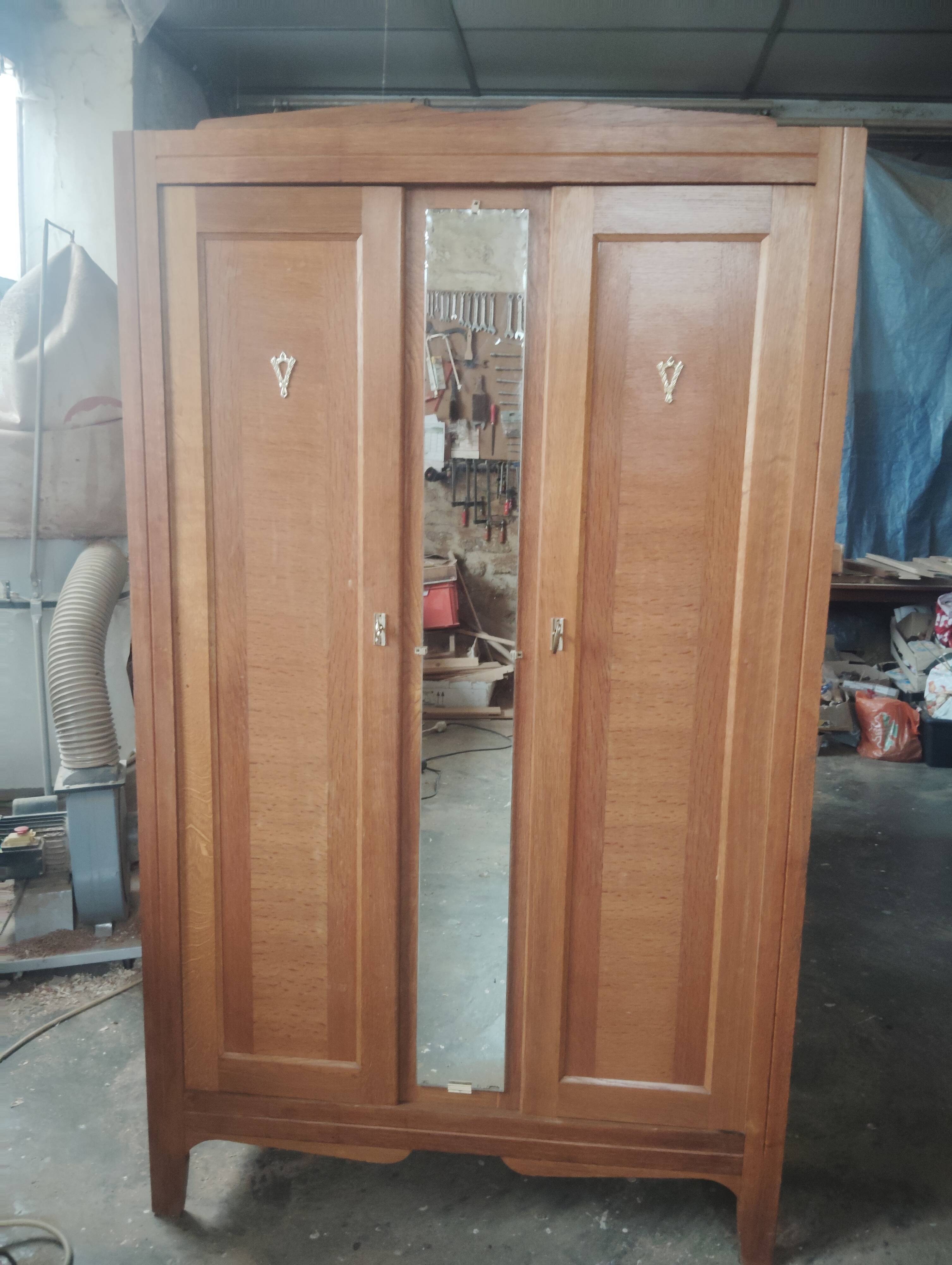 1950s Parisian wardrobe/closet in oak
